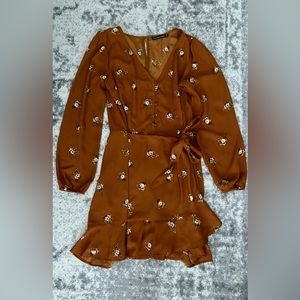 Floral Mini Wrap Dress
